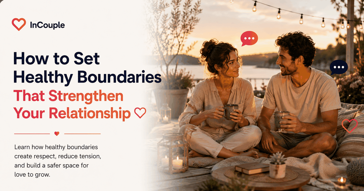 Couple discussing healthy boundaries with warmth and respect