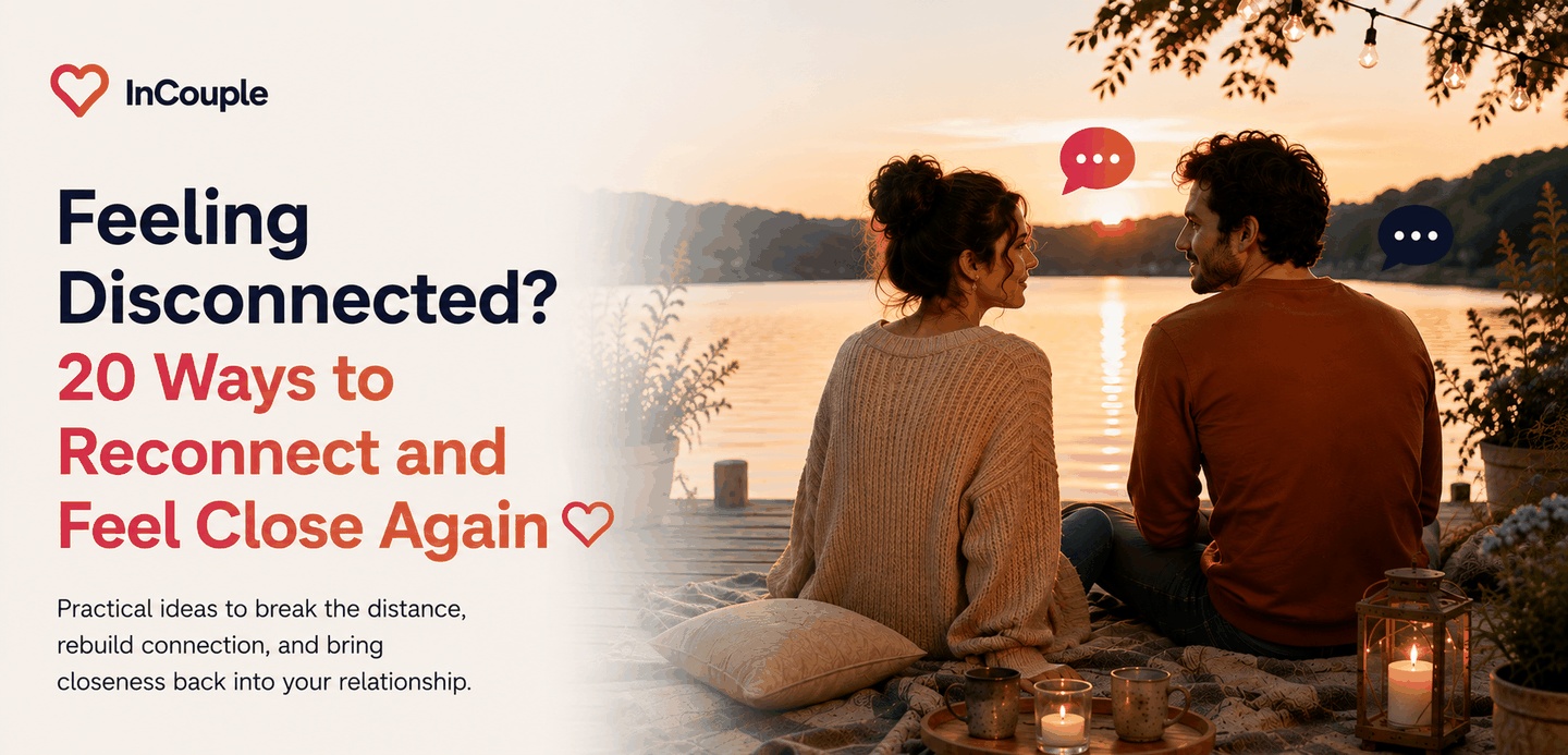 Couple gently reconnecting after a period of emotional distance