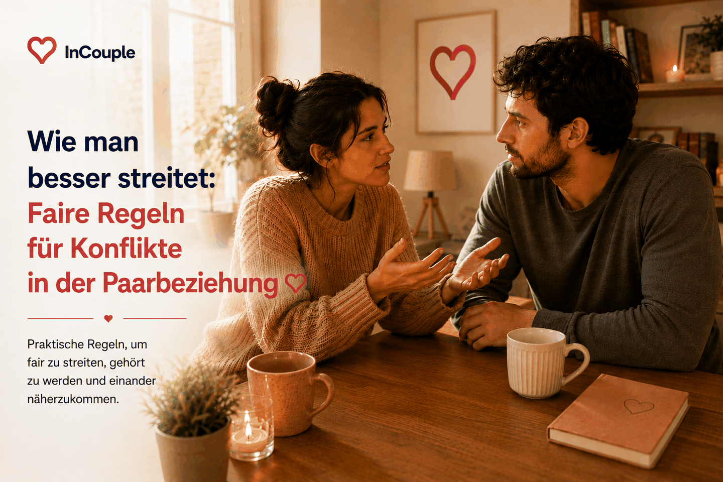Paar bespricht eine Meinungsverschiedenheit ruhig und respektvoll
