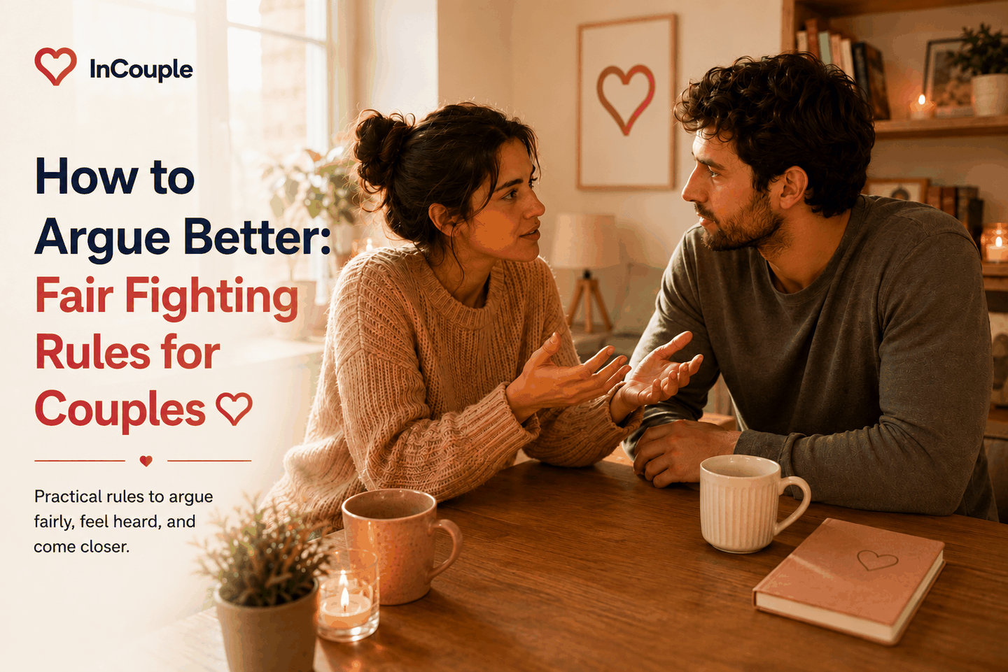 Couple handling a disagreement with calm and respectful communication