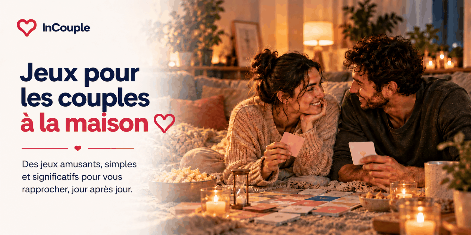 Un couple joue à un jeu simple à la maison le soir