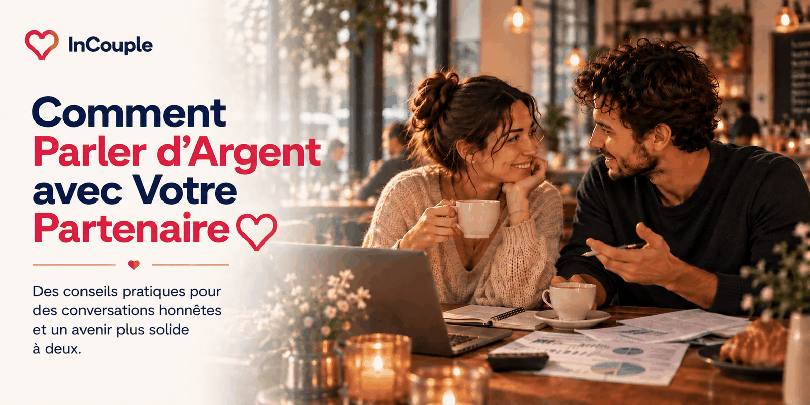 Un couple parle calmement d’argent à la table de la cuisine