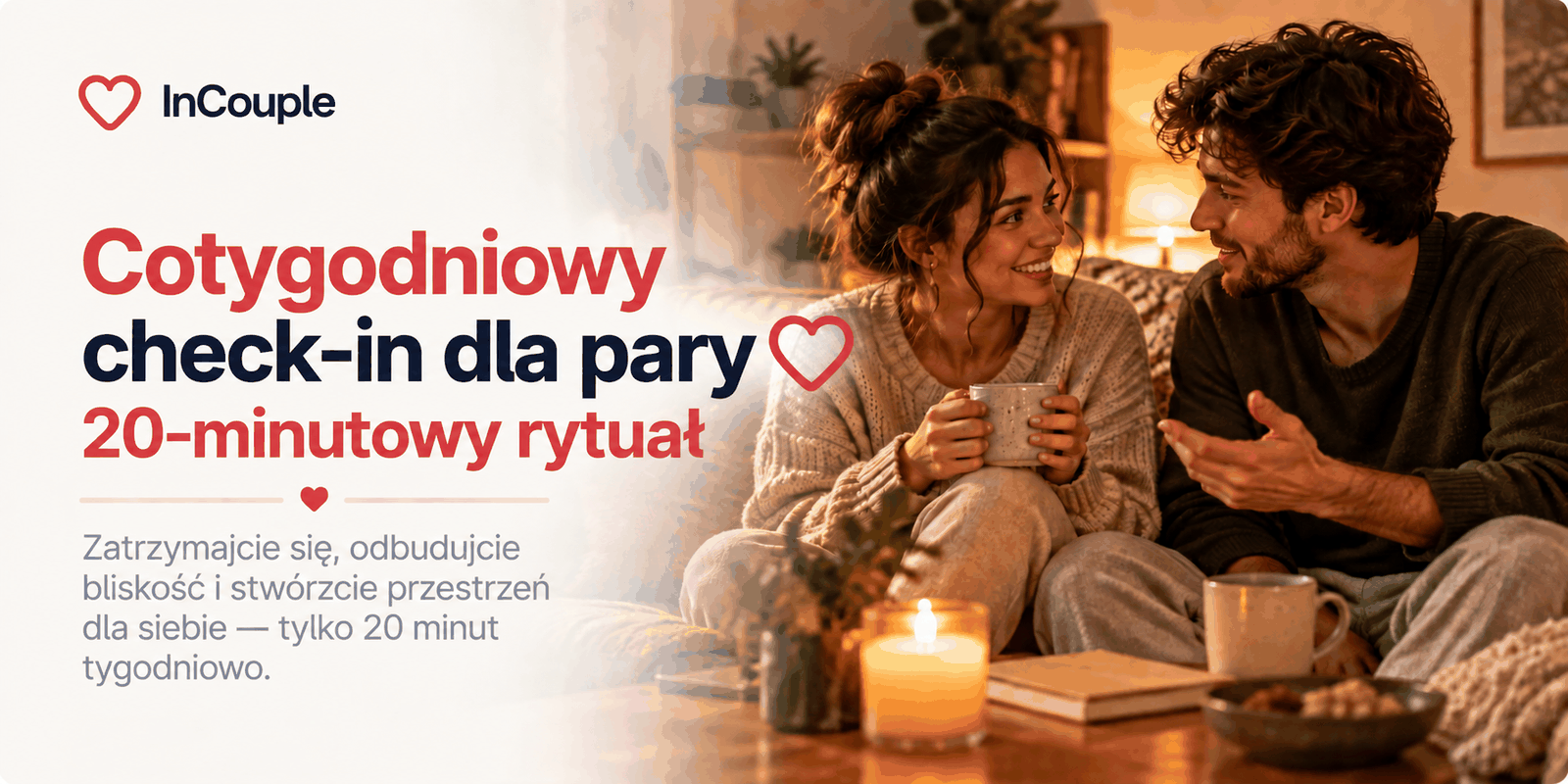 Para siedzi razem podczas krótkiej cotygodniowej rozmowy